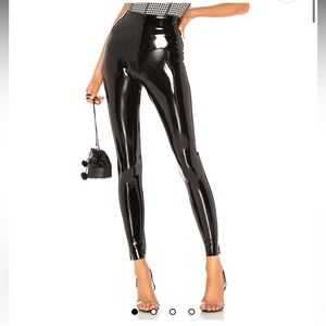 NEW COMMANDO FAUX PATENT BLACK LEGGINGS, S